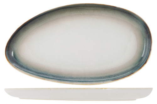Assiette ovale blanc porcelaine 29,4x16,2 cm Akoya Proof
