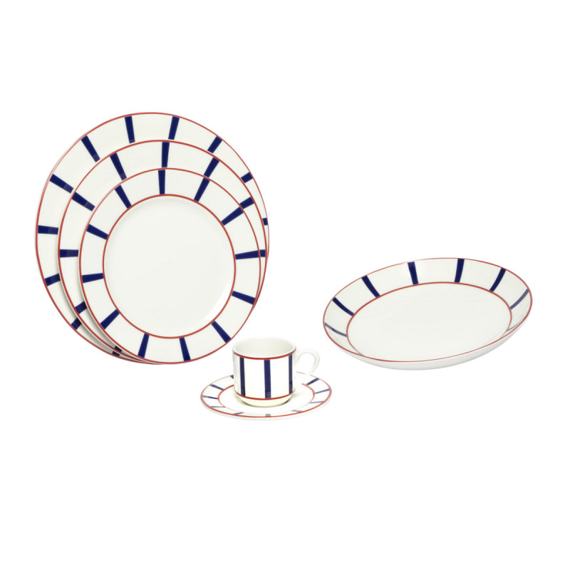 Assiette plate avec aile blanc porcelaine Ø 24 cm Ama Accolade