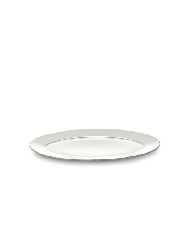 Assiette plate ovale blanc porcelaine 24,5x15 cm Silhouette Serax