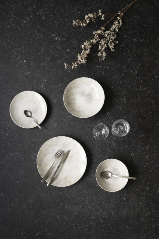 Assiette coupe creuse gris grès émaillé Ø 17 cm Sirocco Accolade