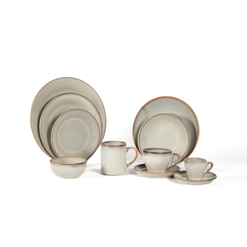 Assiette coupe creuse rond gris bleu porcelaine Ø 23,5 cm Serena Pro.mundi