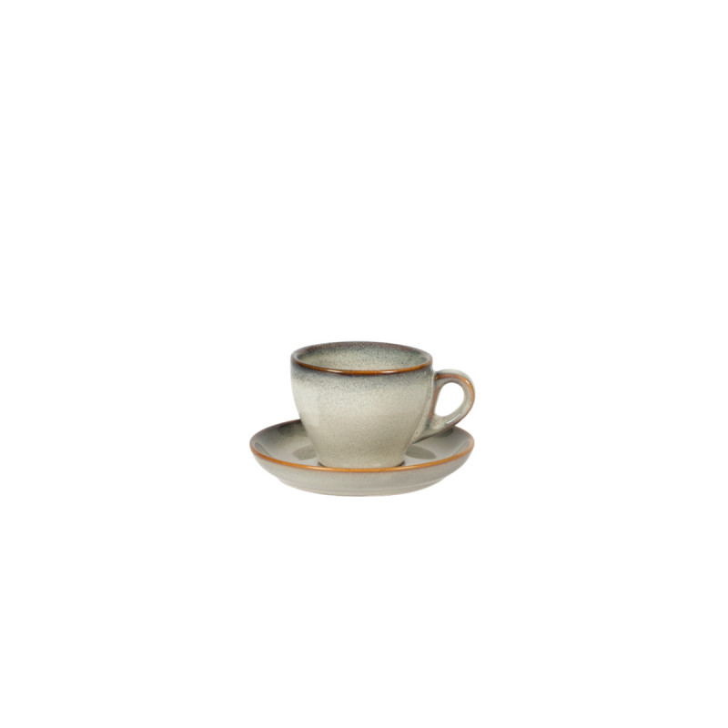 Sous tasse à thé rond gris bleu porcelaine Ø 14 cm Serena Pro.mundi