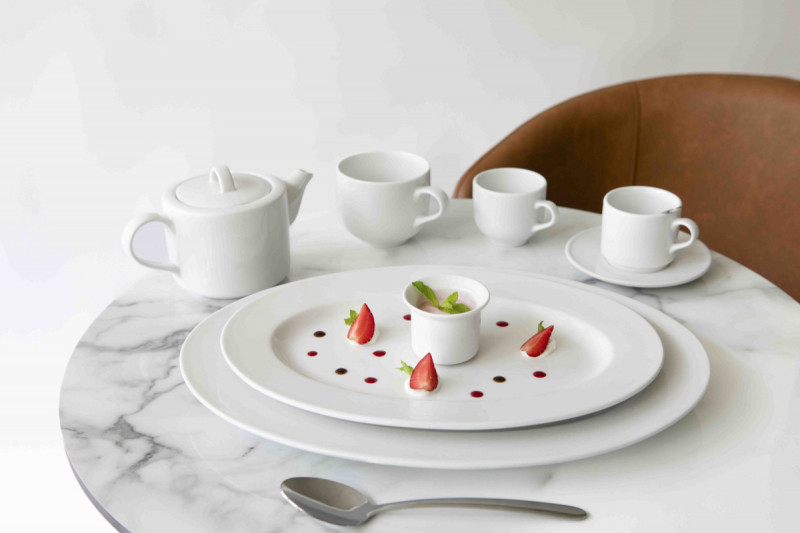 Tasse déjeuner empilable rond blanc porcelaine 28 cl Ø 9 cm Presto Accolade