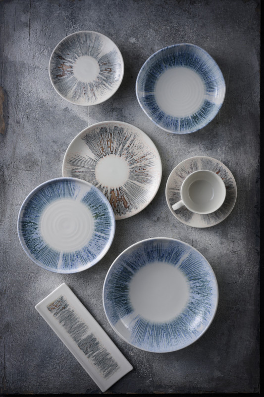 Assiette plate rond Blue porcelaine vitrifiée Ø 21 cm Lyra Churchill