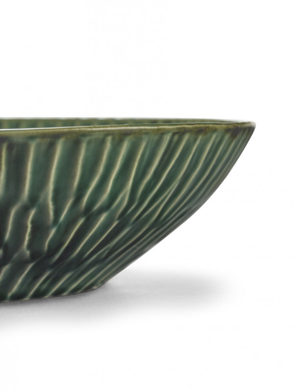 Plat de présentation rond vert grès émaillé 26 cm Ø 26 cm Verde Lanza Serax