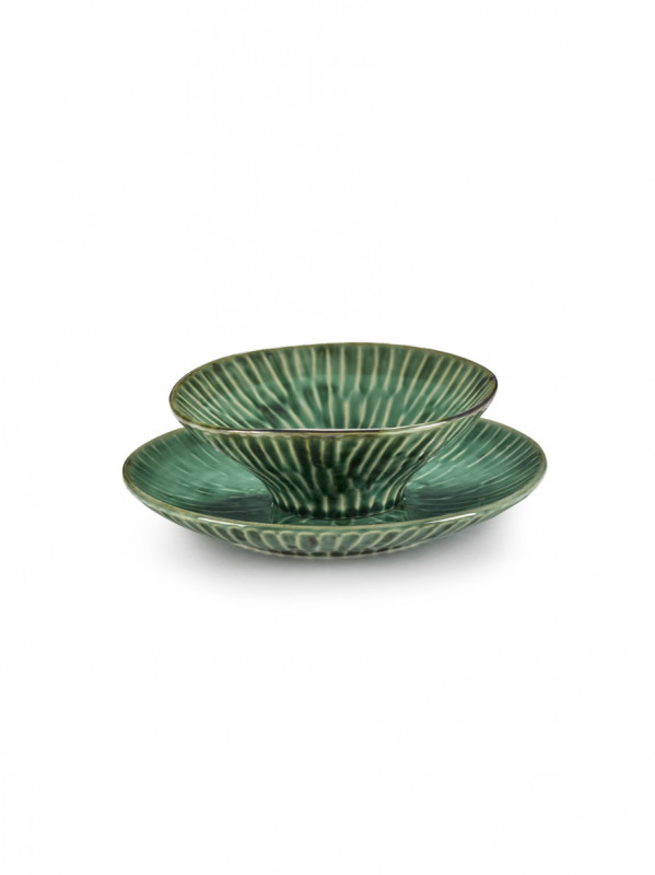 Bol rond vert grès émaillé 17 cm Ø 17 cm Verde Lanza Serax