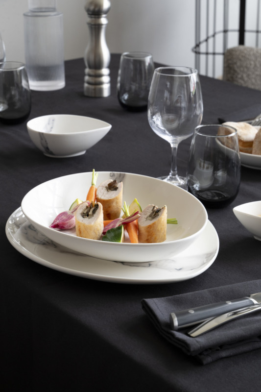 Assiette coupe creuse blanc porcelaine Ø 23 cm Silk Accolade