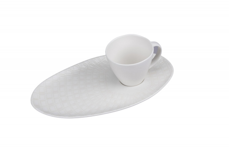 Sous tasse organique Nuance porcelaine vitrifiée Ø 25 cm Between Rak