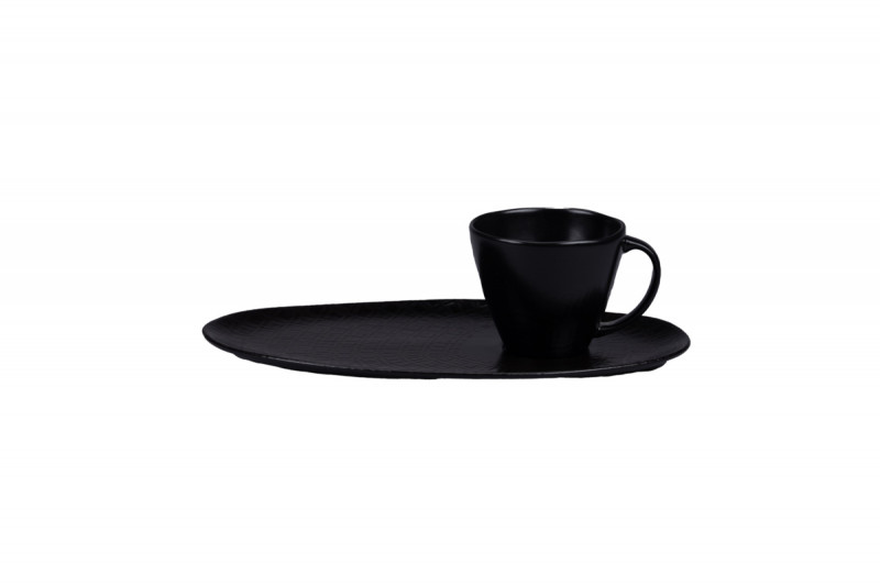 Sous tasse organique Speckle porcelaine vitrifiée Ø 25 cm Between Rak