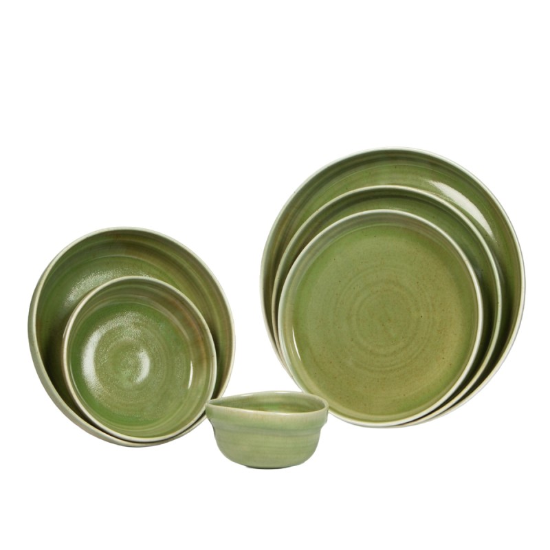 Assiette creuse vert porcelaine Ø 15 cm Haven Lichen Accolade