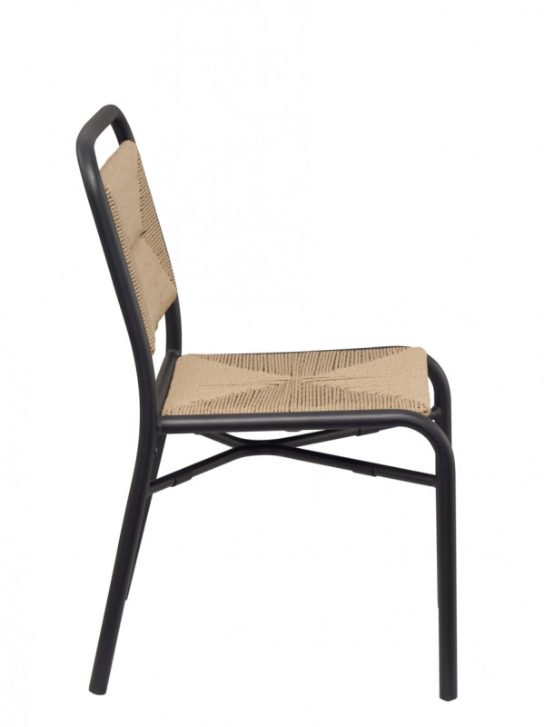 Chaise d'extérieur noir 84,5x50x60 cm Fernand Flexmob